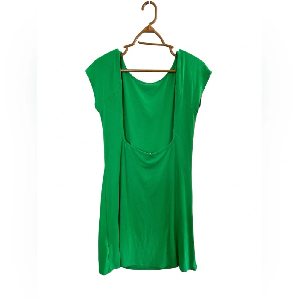 Free People Beach Rosalia Low Back Mini Dress | Bright Green | XL - Picture 5 of 8